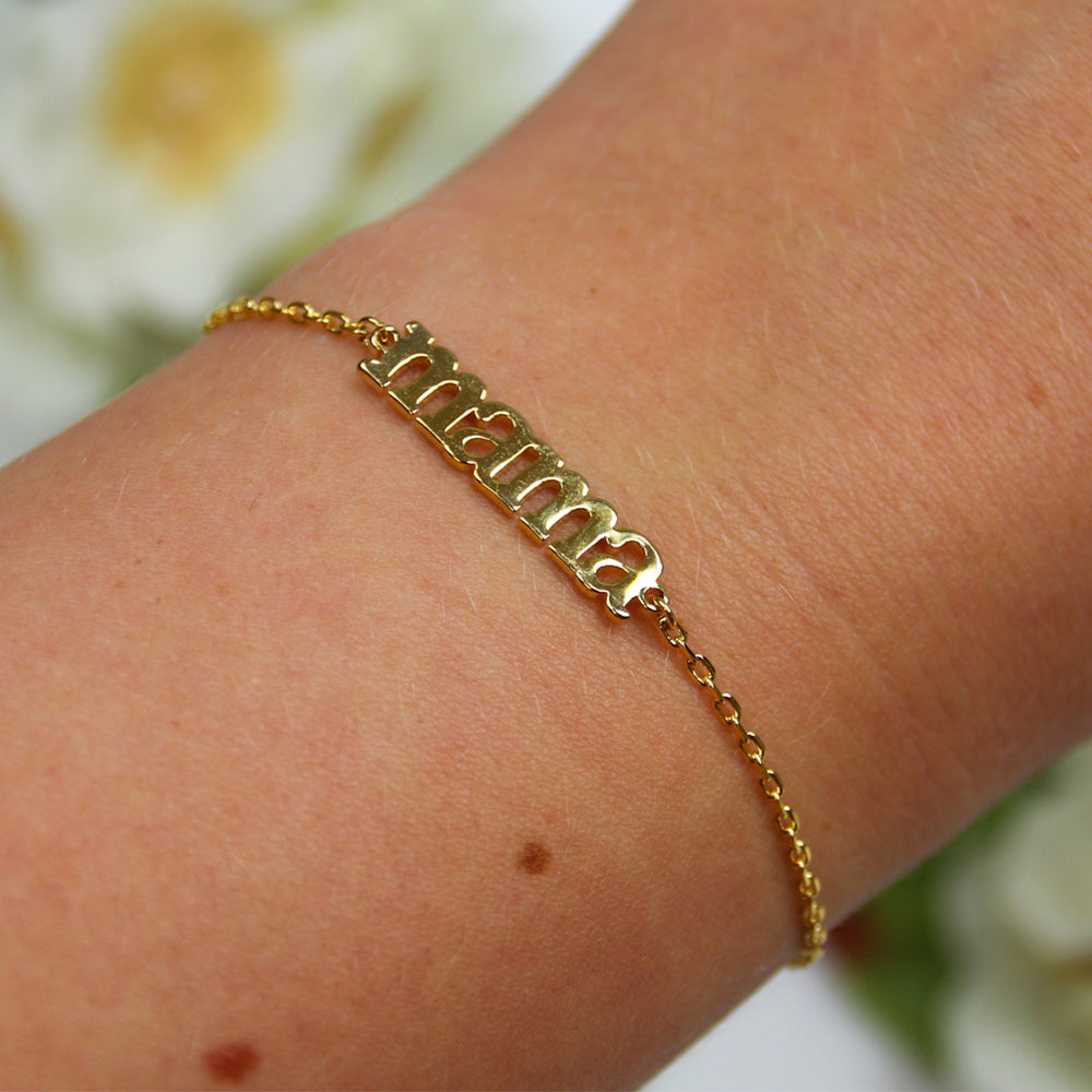 Dainty Mama Gold and White Gold Plated Bracelet