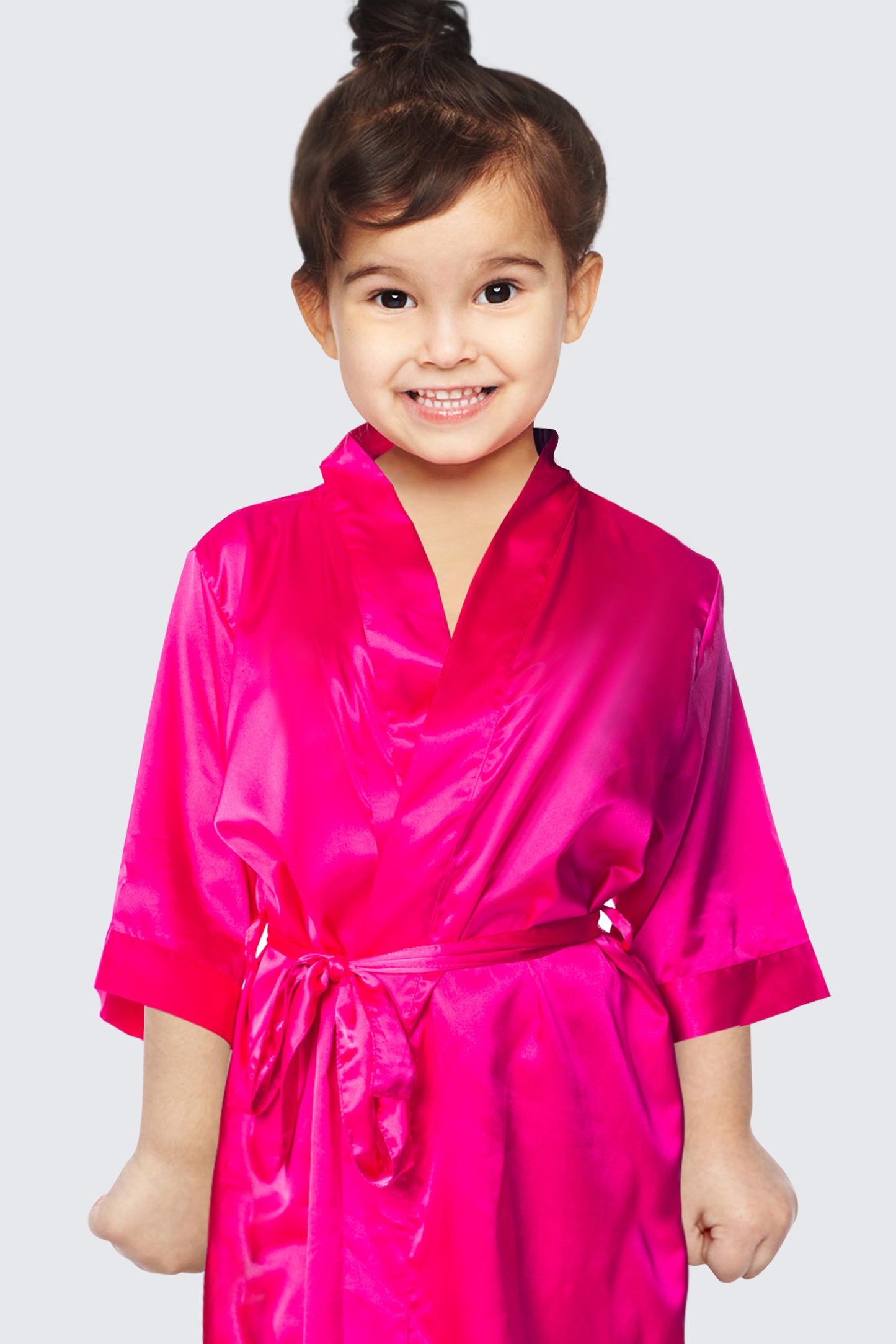 Hot Pink Satin Kimono Robe