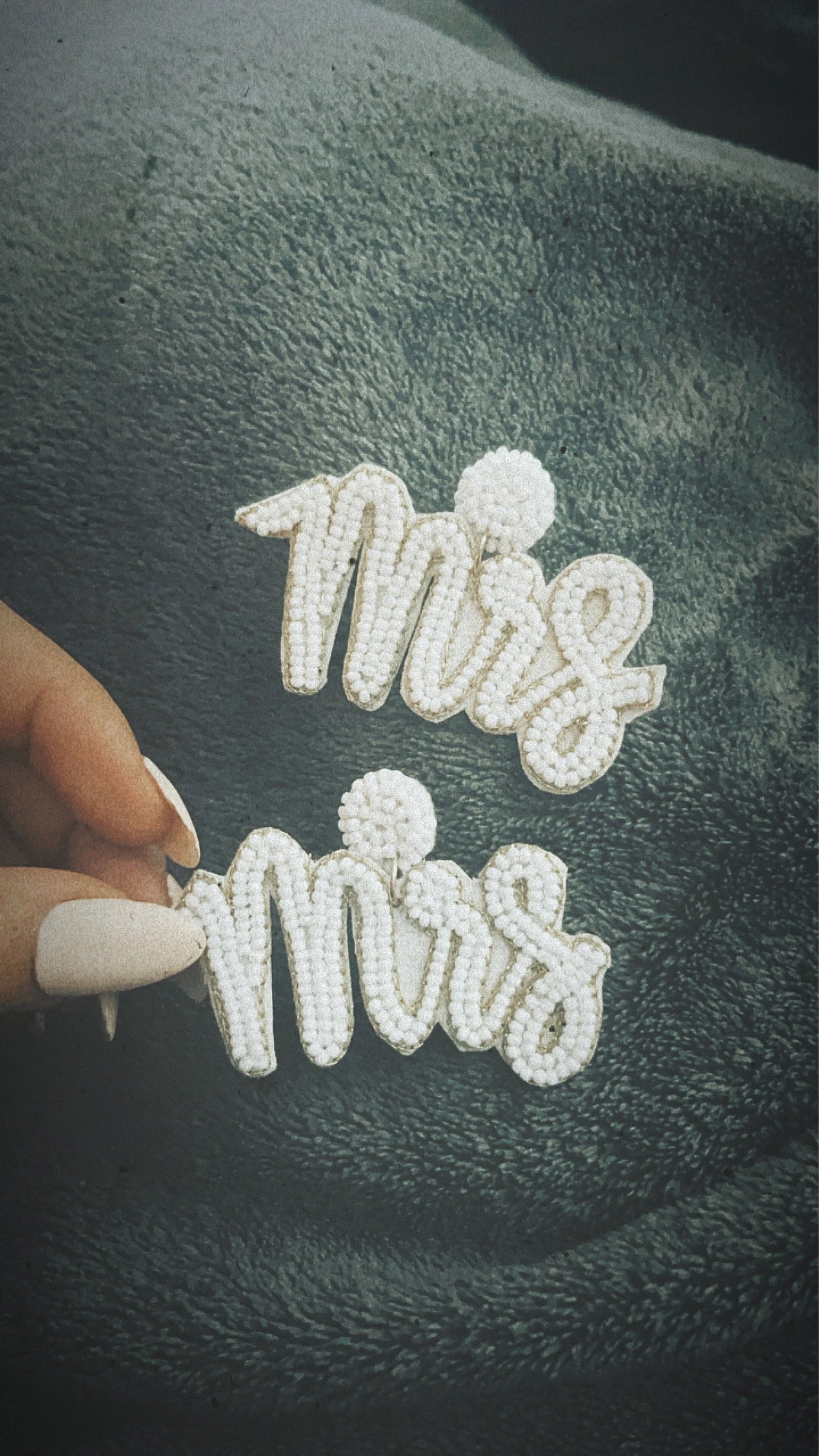 White Mrs. Earrings wedding gift