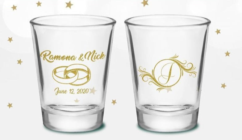 Customizable Wedding Shot Glass Favors (dn)