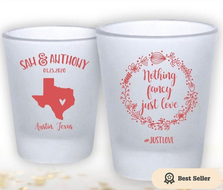 Wedding Printed Frosted Shot Glass (119)