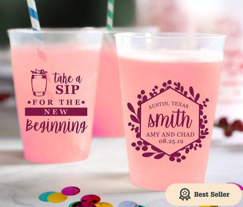 Frosted Plastic Wedding Cups (105)