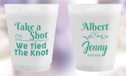 Take A Shot We Tied The Knot - Customizable Frosted Cups