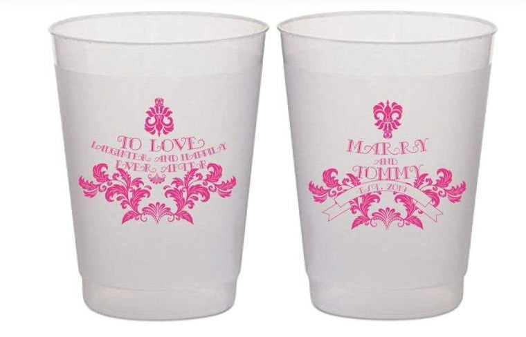 To Love Laughter and Happily Ever After - Wedding Frosted Cups (175)