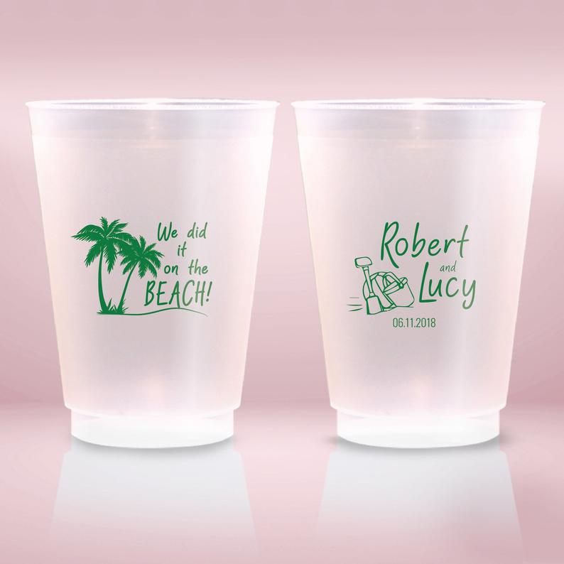 Beach Wedding Frosted Cup (184)