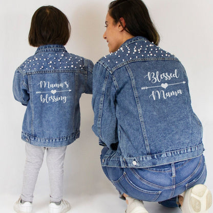 (Blue Pearl) Mama's Blessing Kid's Denim Jacket