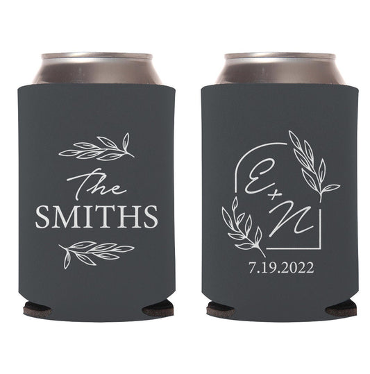 Custom Wedding Stubby Holders, Custom Wedding Can Coolers, Personalized Wedding Coolie Favors, Personalized Beer Hugger Wedding Favors