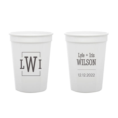 Monogram Wedding Stadium Cups (180)