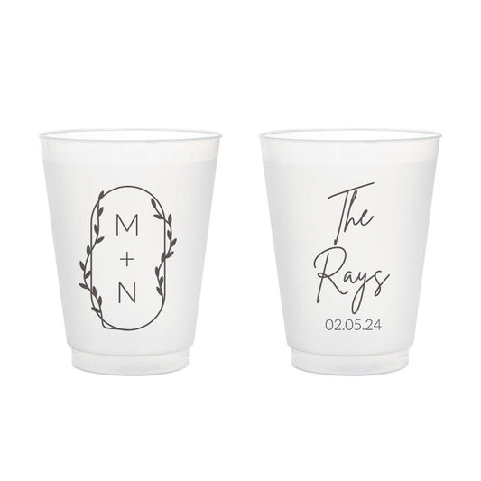 Custom 16 oz Frosted Cups for Weddings (385)