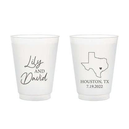 Custom State Wedding Frosted Cups (80)