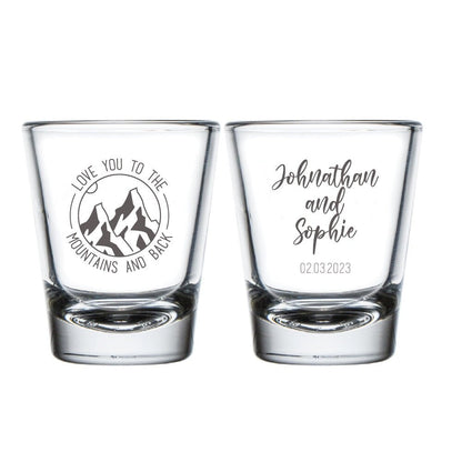 Love You To The Mountains and Back Wedding Shot Glasses (184)