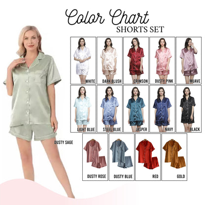 Pajama Set Shorts - Customized Shorts Set Satin Pajamas