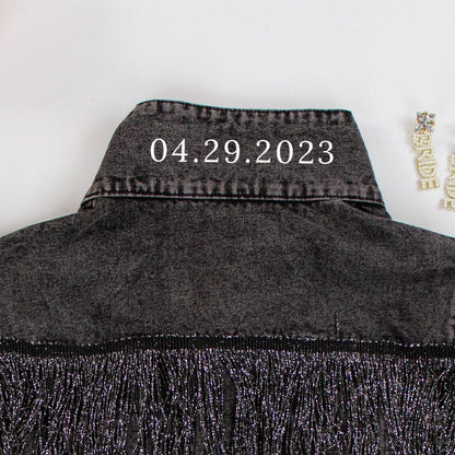 Black Fringe Custom Wedding Jacket