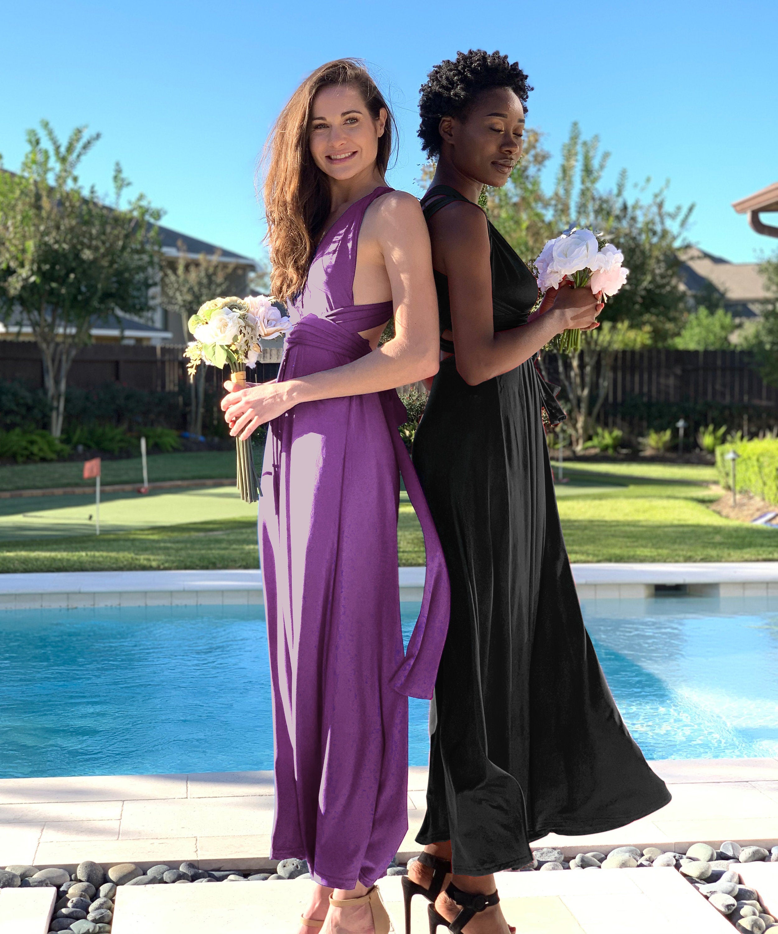 Dark berry bridesmaid store dresses