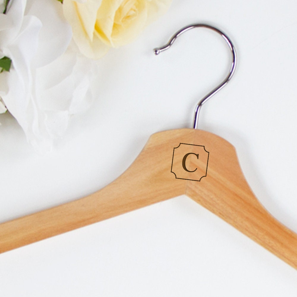 Custom Engraved Initial Wooden Hangers