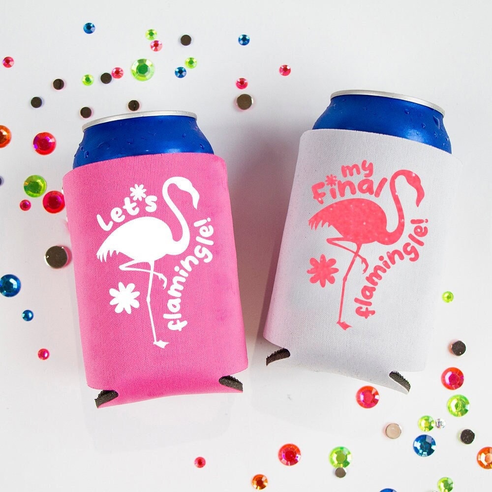 Let's Flamingle Can Cooler Favors, My Final Flamingle Can Cooler Favors
