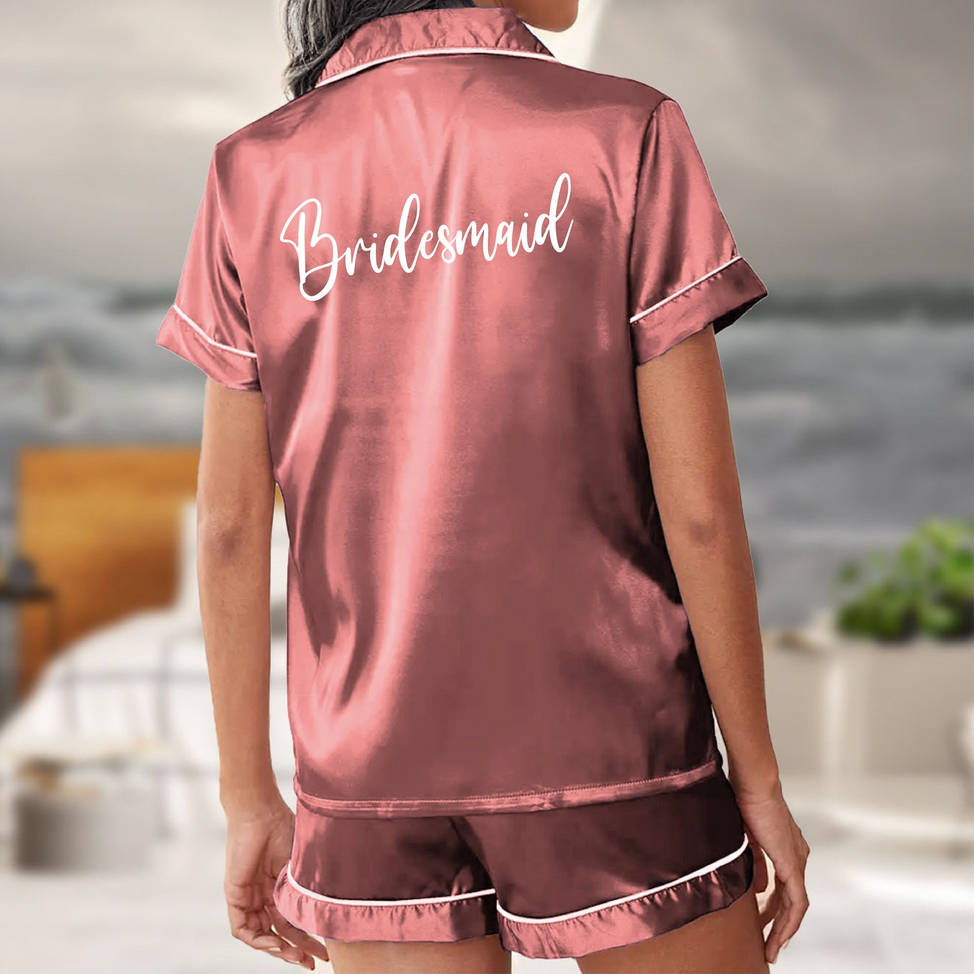 Pajama Set Shorts Custom Bridesmaid PJs Gifts –