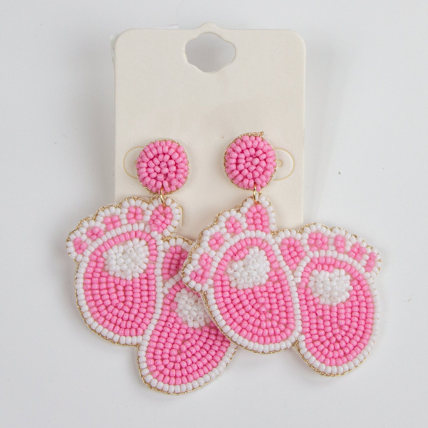 Pink Seed Bead Girl Earrings
