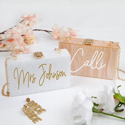 Personalized Acrylic Box Clutch-LP