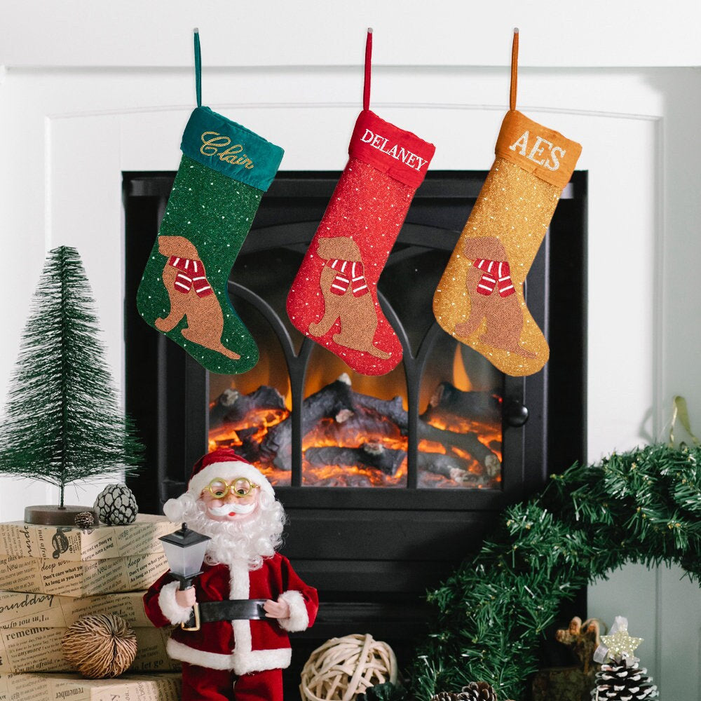Customized Christmas Stockings with Beads