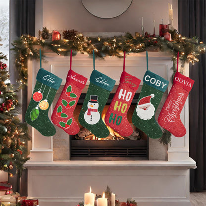 Custom Christmas Stockings, Beaded Christmas Stockings, Seed Bead Christmas Stockings, Personalized Stockings for Christmas, Christmas Socks