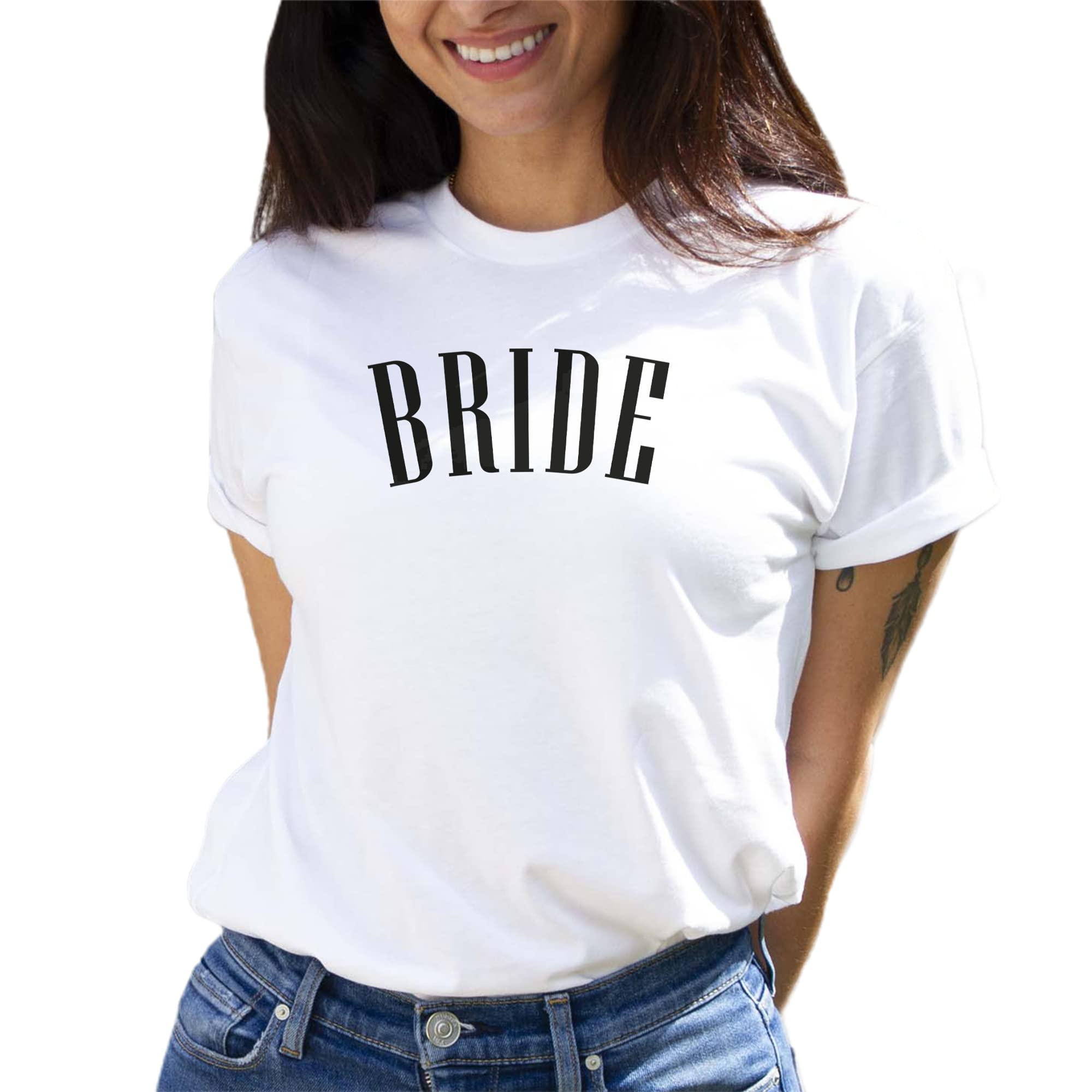 "Bride" White Tee - Minimalist in Black