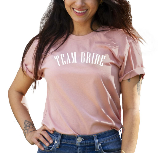 "Team Bride" Desert Pink Tee - N/A in White
