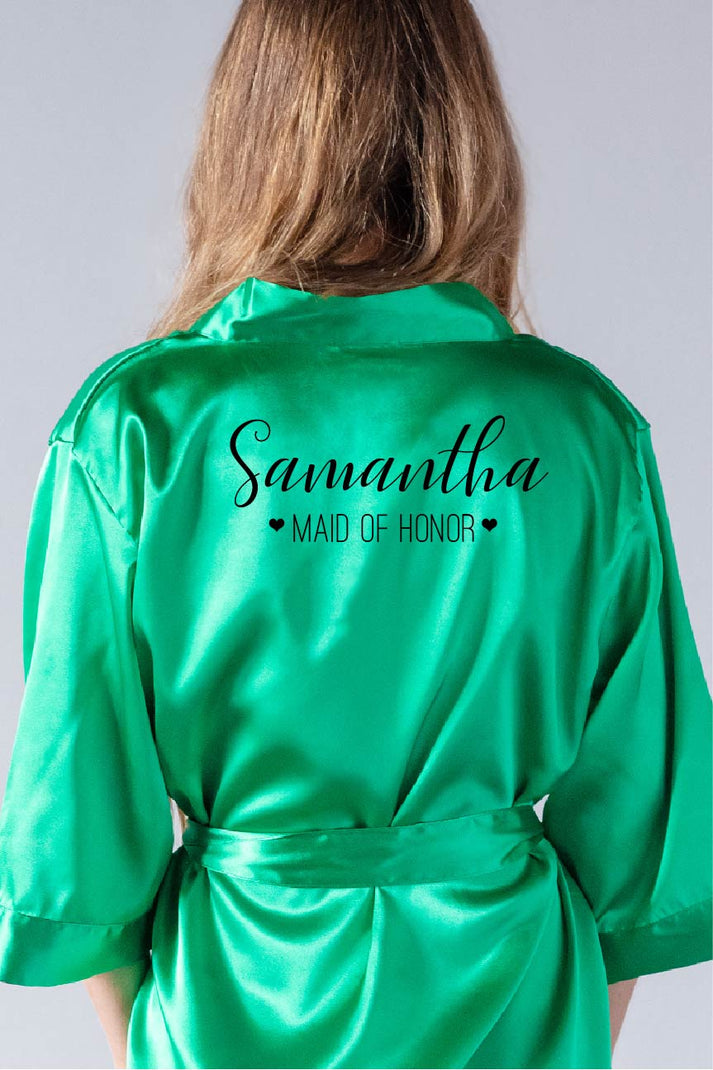 Bridal Satin Robes, Vivid Style Maid of Honor Robe now at Pretty Robes