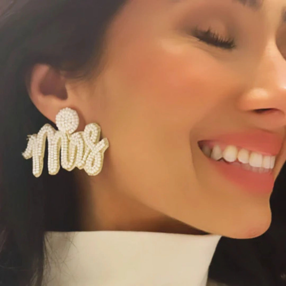 White Mrs. Earrings