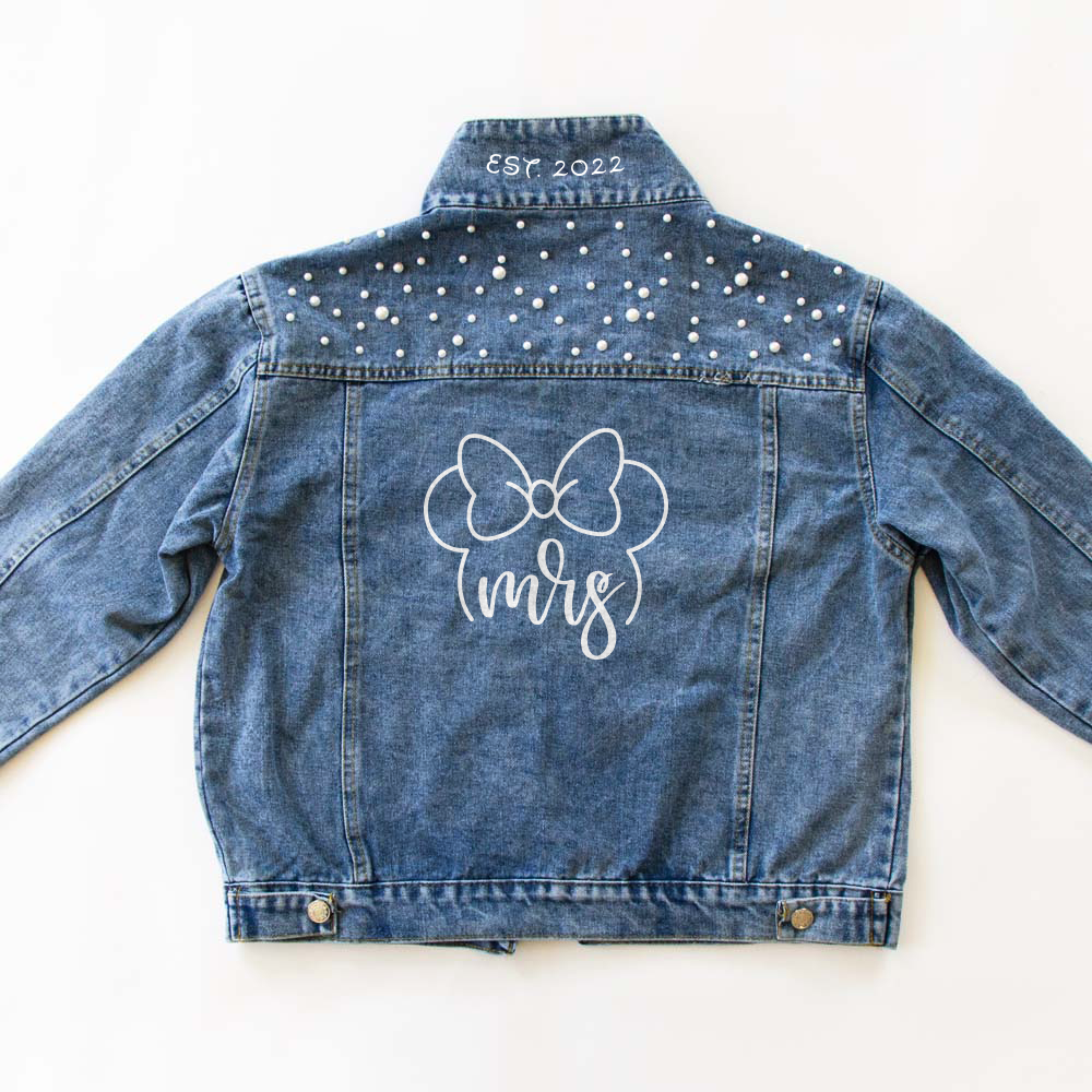 Girls Long Sleeve Embroidered Floral Denim Jacket - Blue Skies