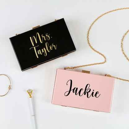 Personalized Last Name Clutch Bag