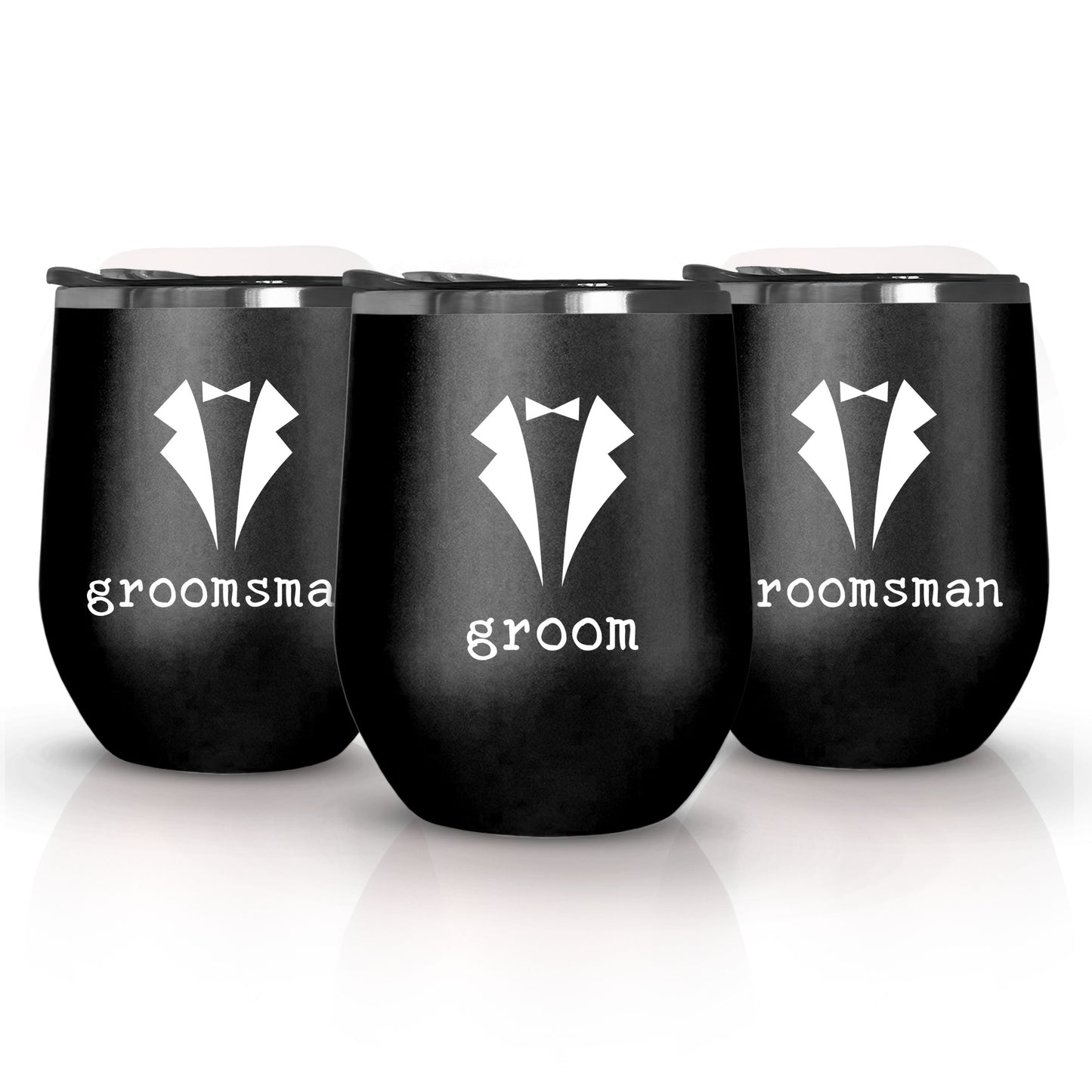 Bow Tie Wedding Wine Tumblers