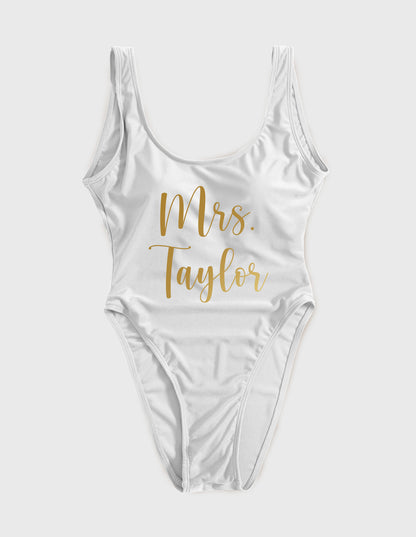 Custom Mrs Bachelorette Bride Swimsuit