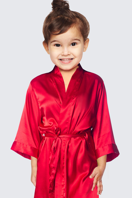 Red Satin Kimono Robe - Kimono Bridal Robe – PrettyRobes.com