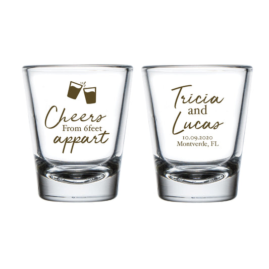 Cheers From 6 Feet Apart Wedding Shot Glasses (14)