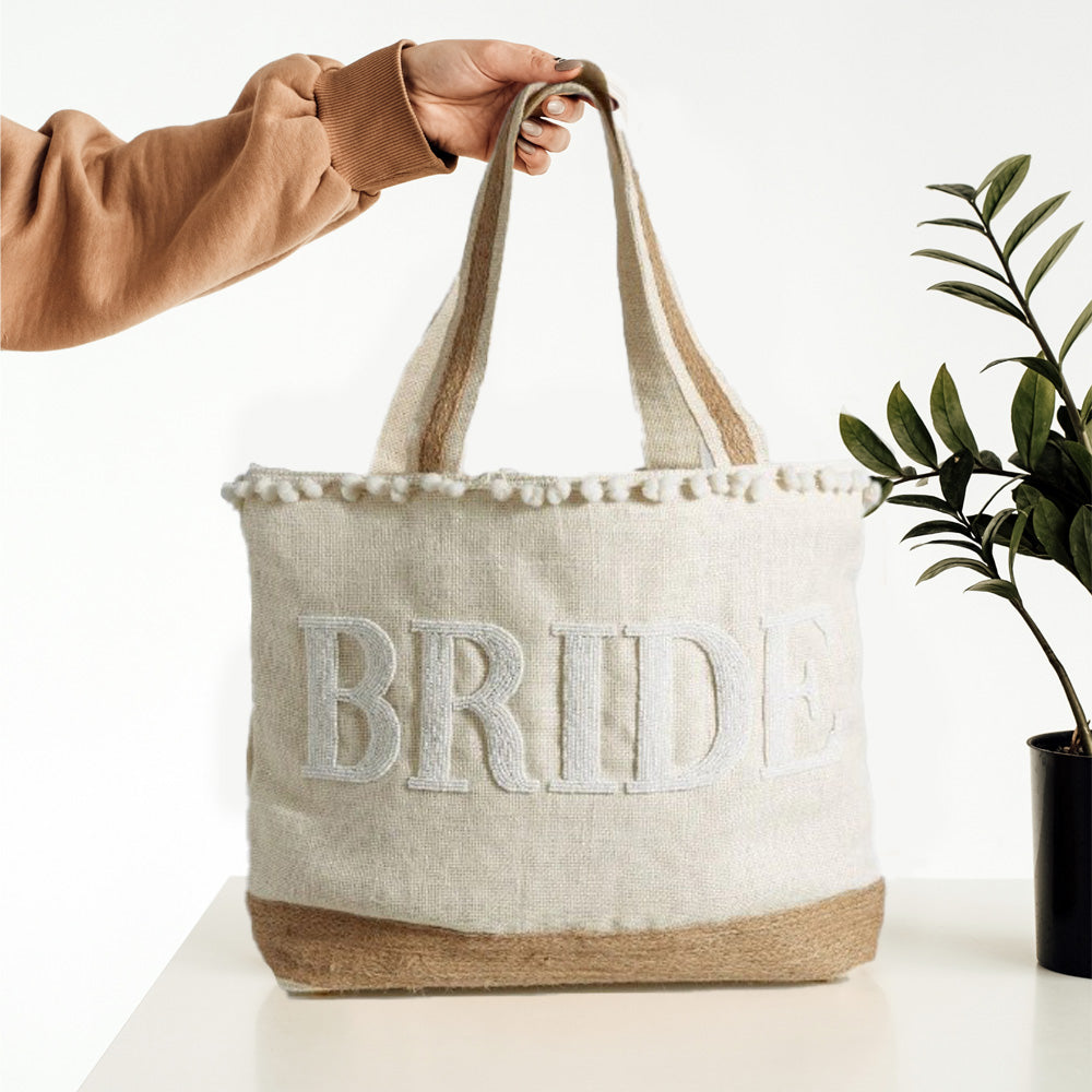 Personalized monogram Bridesmaid Beach Tote Bag, Custom wedding Burlap Bags  Customized Maid of Honor Burlap Beach Tote Bags
