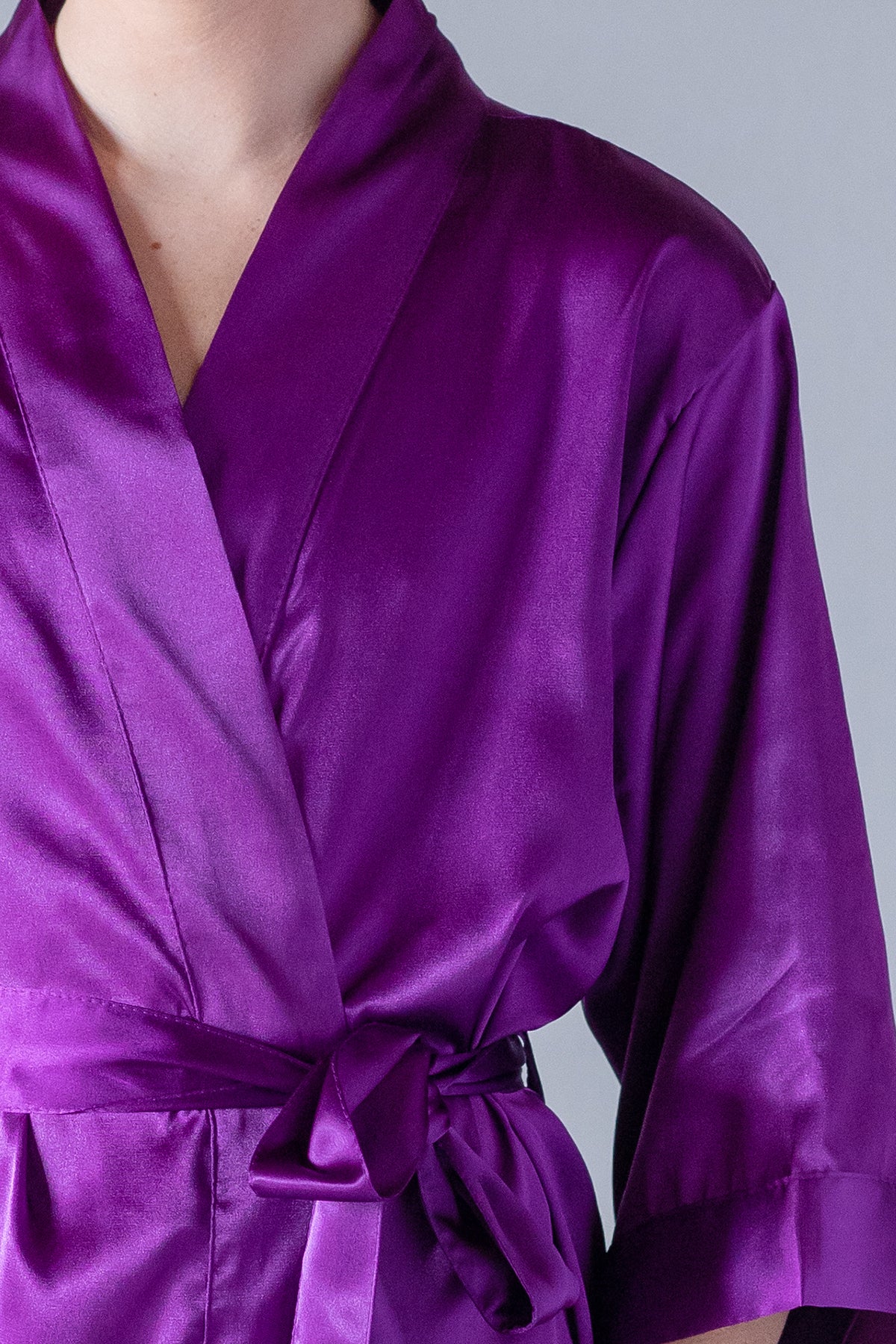 2024 Purple Silk kimono robe, bridesmaids robes, Plus size vintage robe, long dressing gown, wife birthday gift, purple rain kimono XS- 8XL