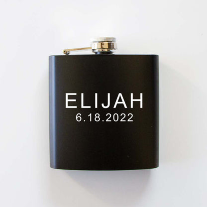 Black Hip Flask Wedding Party Gift - Custom Wedding Gift - Hip Flask - Groom Flask - Groomsmen Flask - Stainless Steel Flask - Dad Gift - Wedding Gift - Husband Gift - Groomsmen Gift – PrettyRobes